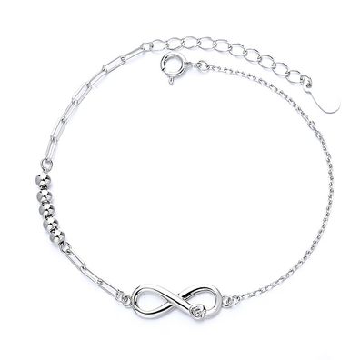 Möbius-Ring-Armband Sterling Silber 925 Minimalistisches Herz-Armband