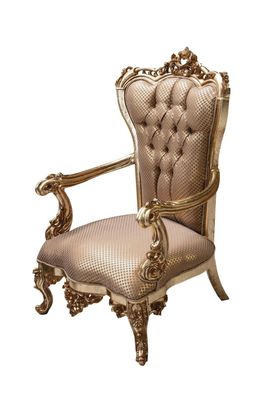 Sessel Wohnzimmer Klassisch Design Sessel Gold Luxus Wohnzimmer Textil