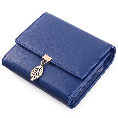 Mode Damen Brieftasche Kurzer Dreifach-Geldclip PU-Leder Brieftasche