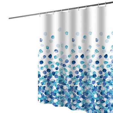 Duschvorhang, Polyester-Duschvorhänge waschbar, blaues Blasen-Muster