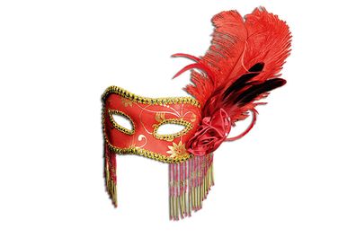 Augenmaske Venezia Maske Commedia rot/ gold Cosplay Maskenball Karneval Halloween