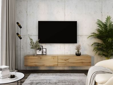 TV-Schrank, Lowboard in WOTAN Eiche B: 200 cm, H: 34 cm, T: 32 cm