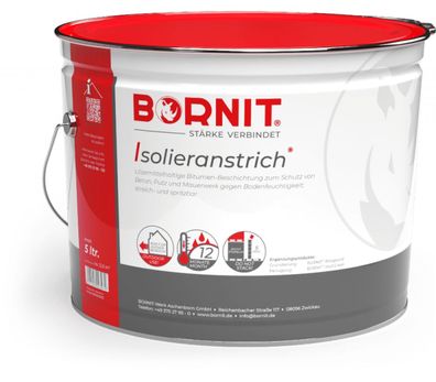 Bornit Isolieranstrich Bitumen-Anstrich - gegen Bodenfeuchtigkeit (5 Liter)