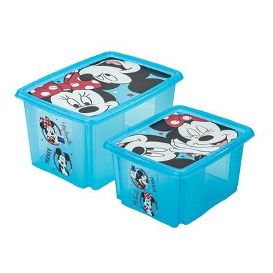 2er Set Aufbewahrungsbox Spielzeugbox Spielzeugkiste Fashion Box Mickey Mouse