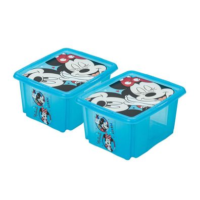 2x Aufbewahrungsbox Spielzeugbox Spielzeugkiste Fashion Box 24L Mickey Mouse