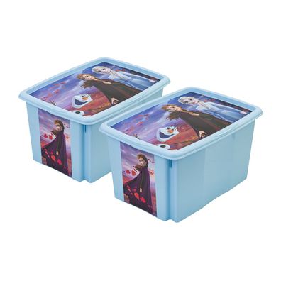 2x Aufbewahrungsbox Spielzeugbox Spielzeugkiste Fashion Box 45L Frozen