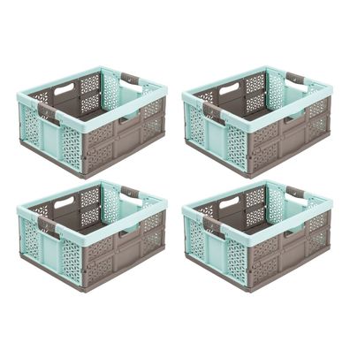 4X Klappbox Einkaufskorb mit Softgriffen Box keeeper 48x34,5x23,5 cm