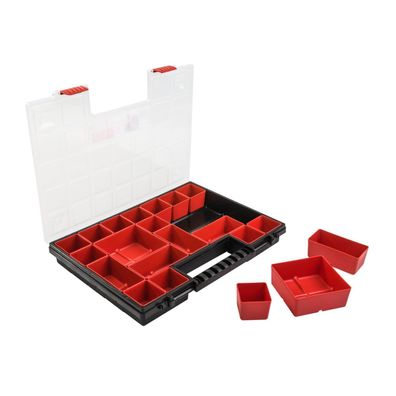 Sortimentskasten Kunststoff Sortimentsbox NORP16DUO Rot Sortierbox