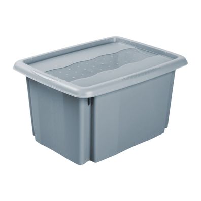 Aufbewahrungsbox Deckel Blau Kunststoffbox keeeper Stapelbar 15L Organizer Box