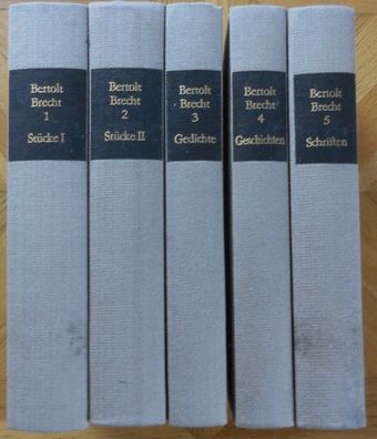 Bertolt Brecht Werke in fünf Bänden: Stücke 1 + 2, Gedichte, Geschichten, Sch...