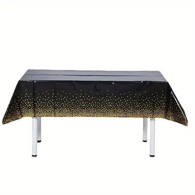 Tischdecke schwarz mit goldenen Punkten 183 x 137 cm Tisch Geburtstag Dekoration
