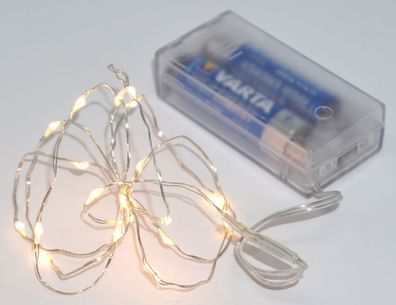 Lichterkette 20 Micro LED 100 cm Batterie Timer Weihnachtsdekoration Blumendeko