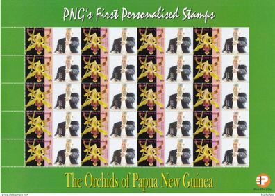 Papua New Guinea: 2007. kompletter Bogen Orchids 85t First personalised Stamps (68)