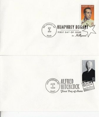 je 10 FDC´s USA Humphrey Bogart und Alfred Hitchcock