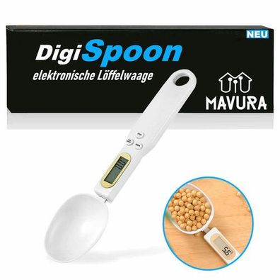 DigiSpoon Digitale Löffelwaage LCD Küchenwaage Mini Waage - 0,1 Gramm genau
