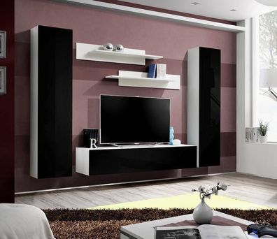 Modern Design Wohnwand Holz Wand Regale Komplett TV-Ständer Hänge Möbel