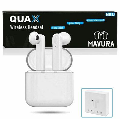 QUAX Wireless Bluetooth Kopfhörer - In Ear Kopfhörer Headset für Iphone Samsung