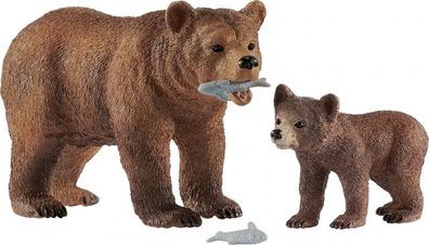 schleich® Wild Life 42473 Grizzlybär-Mutter mit Jungem