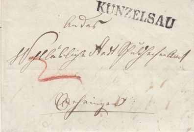 vollständiger Vorphilabrief aus dem Jahr 1839 von Künzelsau nach Öhringen