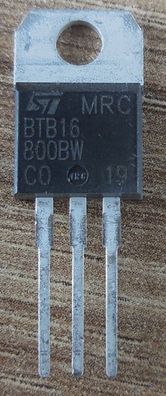 10x BTB 16/800BW TRIAC, 800 V, 16 A, 50 mA Snubberless, TO-220, ST Microelectron