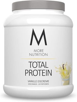 MORE Nutrition Total Protein - Vanille-Eiscreme - 600g + Shaker