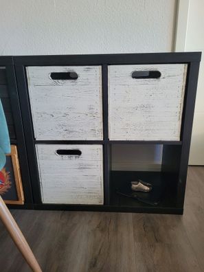 3er set Holzbox Vintage Weiss Regalkiste passend für Ikea Kallax und Expeditregal ...