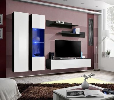 Wohnwand Luxus Wohnzimmer Möbel Komplette Set 5 tlg Moderne Design