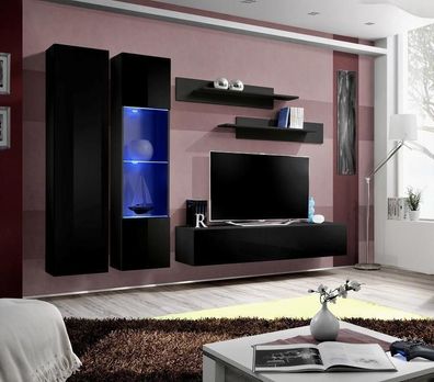 Moderne Wohnwand Wohnzimmer Wandregale Design TV Ständer Lowboard