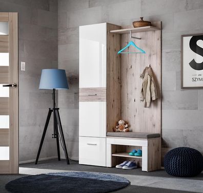 Flur Garderobe Garnitur Moderne Design Stil Luxus Schrank Holz Möbel Neu