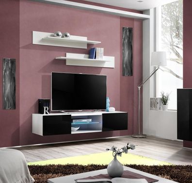 Luxus Wohnwand Set Wandregale Moderne TV Ständer Möbel Modern Design