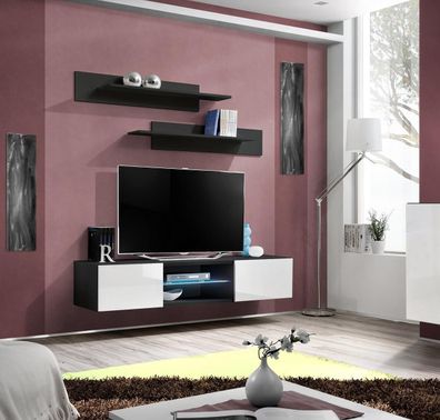 Moderne Wohnzimmermöbel Schwarz Wandregale TV Ständer Designer Möbel