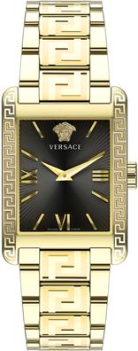 Versace VE1C01122 Tonneau schwarz gold Edelstahl Armband Uhr Damen NEU