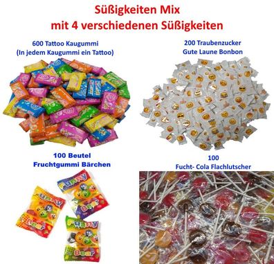 Mega 1000 Teile Süßes Giveaway Wurfmaterial Mix Einzeln verpackt
