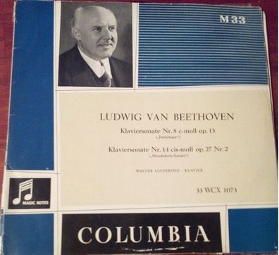 Columbia 33 WCX 1073 - Ludwig van Beethoven, Walter Gieseking - Klaviersonate Nr