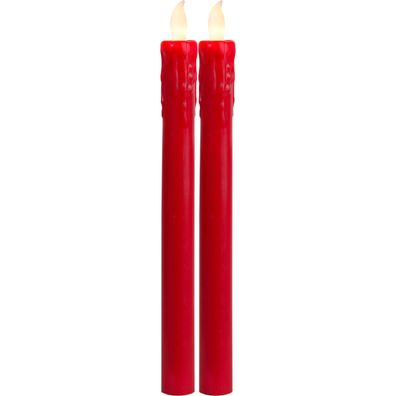 Star Trading LED Kerzen | LED Stabkerzen Rot | LED Kerzen flackernde Flamme | Ke