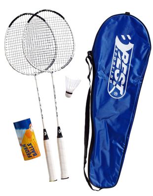 Badmintonschläger Set 3 Federbälle & Tasche