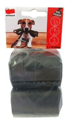 Hundekotbeutel schwarz blickdicht 2 Rollen a 20 Beutel 20 x 33 cm
