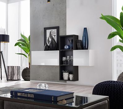 Wandregale Modern Wohnzimmer Design Luxus Möbel Wandschrank Einrichtung Neu