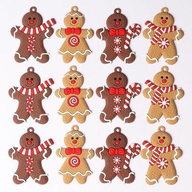 Gingerbread Man Pendant 12 Pieces Gingerbread Figure Christmas