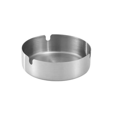 Set of 4 Round Stainless Steel Ashtrays for Outdoor and Home Use
