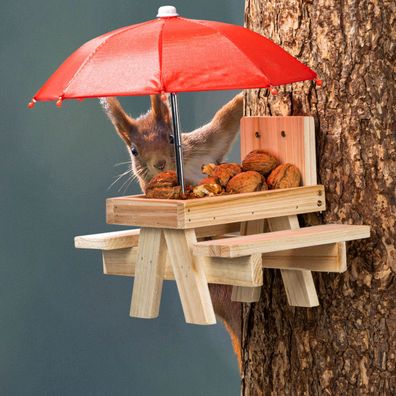 Holz Eichhörnchen Futterstation "Picknick"