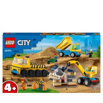 LEGO® City 60391 Baufahrzeuge und Kran mit Abrissbirne