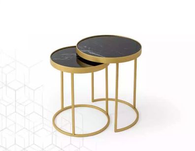 Beistelltisch gold Wohnzimmer Möbel Material Edelstahl Design neu
