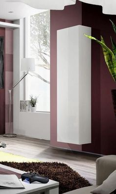 Luxus Weiß Hänge Vitrine Holzschrank Design Wohnzimmer Modern Möbel