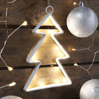 Weihnachtsbaum LED Metall in Weiß