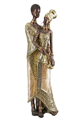 GILDE Figur, Afrikanische Frau, "Aminata", Kunstharz, goldfarben, , L. 7 cm, B. ...