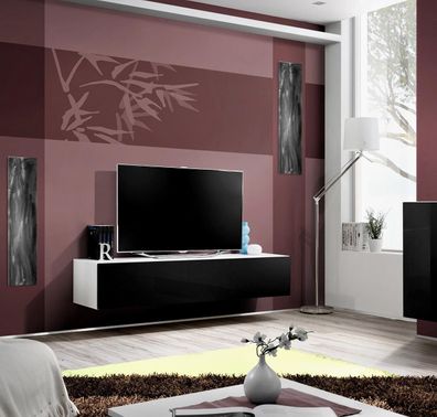 Designer Luxus Hänge TV Ständer Wohnzimmer Holz Lowboard Modern Neu Möbel