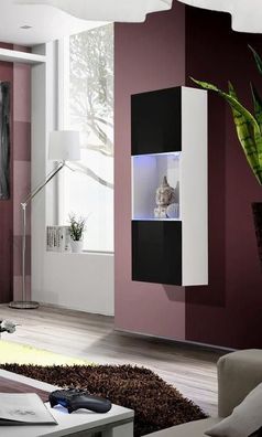 Design Hänge Vitrine Luxus Regal Schrank Wohnzimmer Holz Möbel Modern