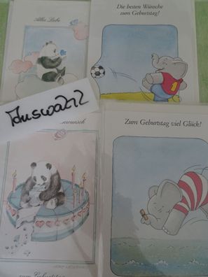 Grußkarten Geburtstag Heike Westermann Panda Jo Wermter Elefant Fridolin Fröhlich WG