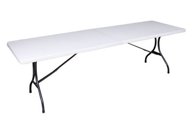 Tisch Klapptisch Balkontisch Biertisch klappbar Kunststoff Weiß 244cm